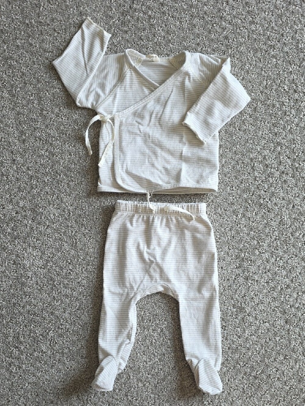 Quincy Mae Striped Blue Set | 3-6M